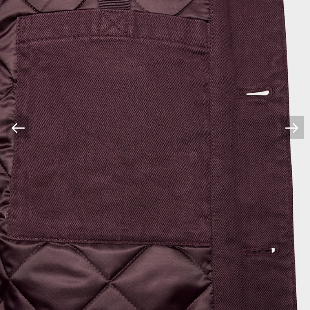Aritzia Burgundy Utility Jacket with Black Collar Barnett - Picture 5 of 15